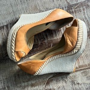 Rachel Zoe Tan Leather Women Wedges Size 10